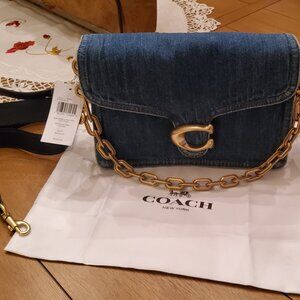 New with Tags Coach Chain Tabby Shoulder Bag in Denim CAN14